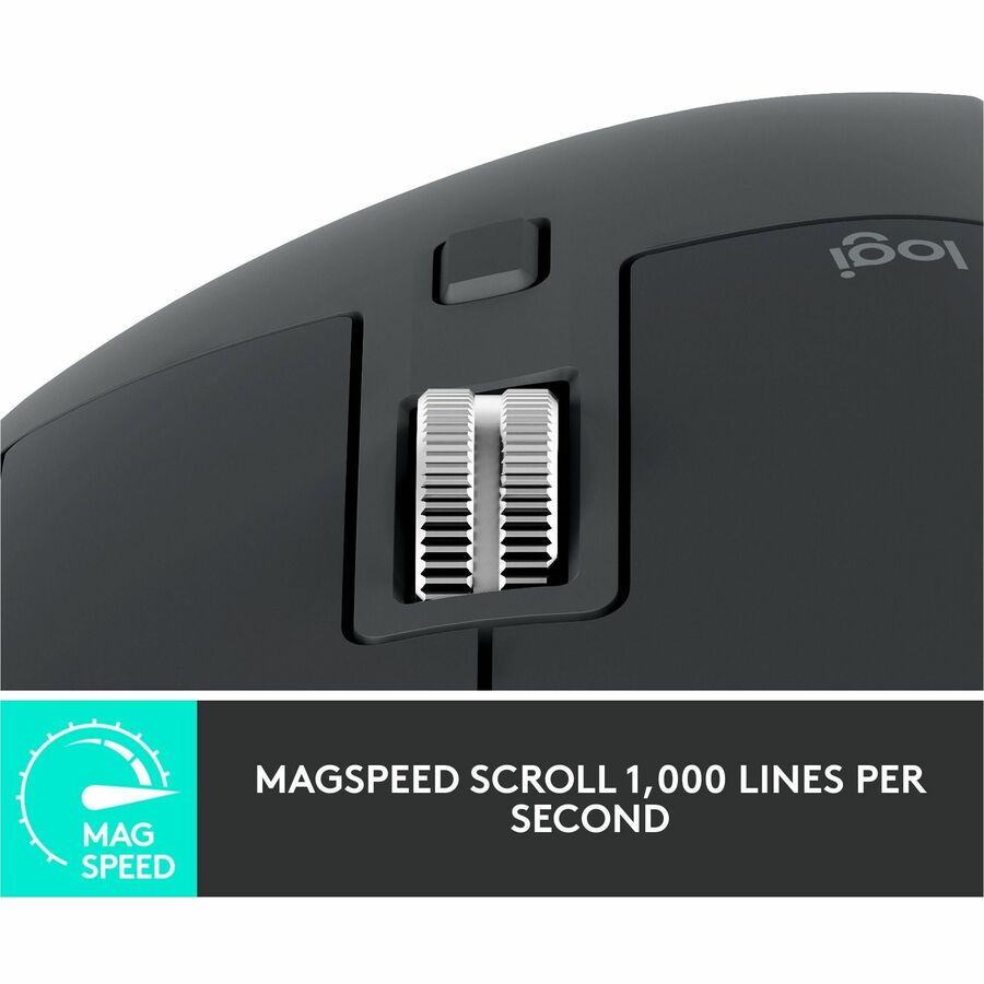 Logitech MX Master 3S for Business, Wireless Mouse with Quiet Clicks, 8K DPI, Logi Bolt USB Receiver, Graphite - 910-006581