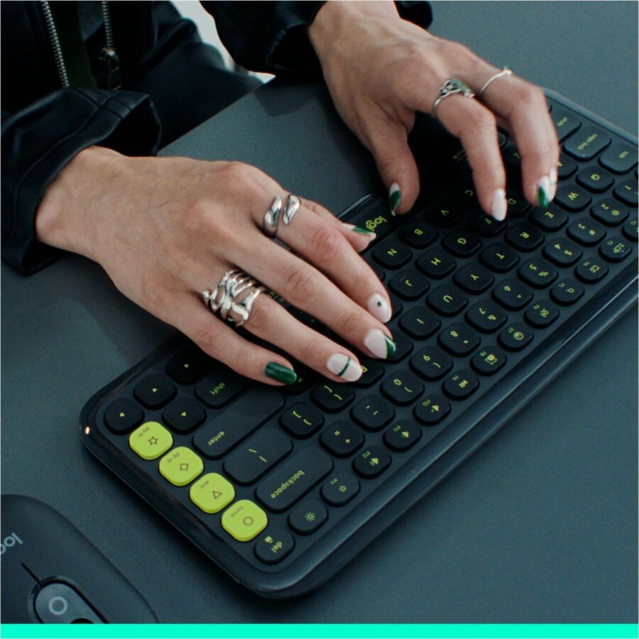 Logitech POP ICON KEYS Wireless Bluetooth Keyboard, Comfortable Typing, Programmable Keys, Easy-Switch Between up to 3 Devices (Lilac & Off-white) - 920-013050