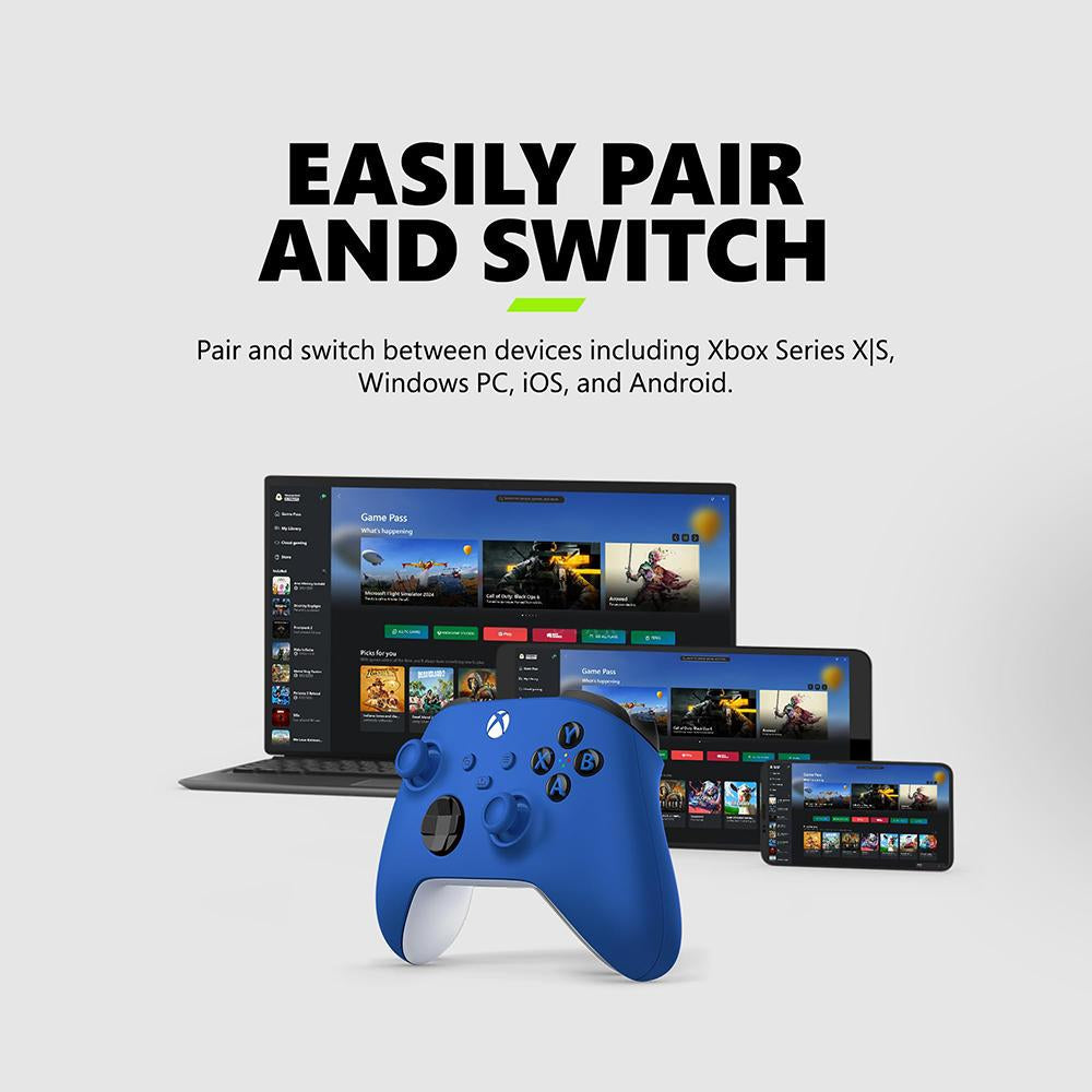 Microsoft WLC M Branded Shock Blue Gaming Controller
