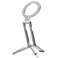 Foldable Magnetic Phone Stand, Portable MagSafe Tripod Phone Holder, Adjustable Aluminum Desktop Phone Holder for iPhone