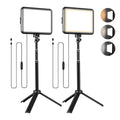 NiceVeedi LED Photography Lighting Kit, 2-Pack 8” Portable Video Light with Adjustable Tripod Stand, 2800K-6500K Dimmable Softlight Studio Light for Zoom, Game Streaming, YouTube