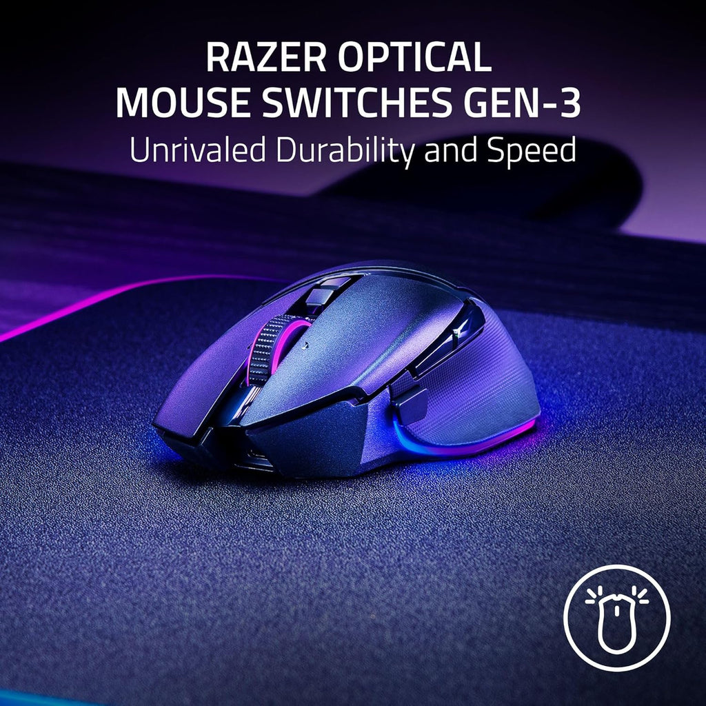 Razer - Basilisk V3 Pro 35K  Optical Wireless Gaming Mouse with HyperScroll Tilt Wheel - Black