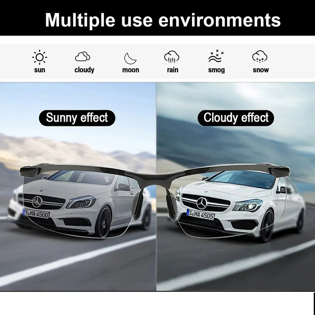 Men Aluminium HD Polarized Photochromic Sunglasses Driving Chameleon Sun Glasses